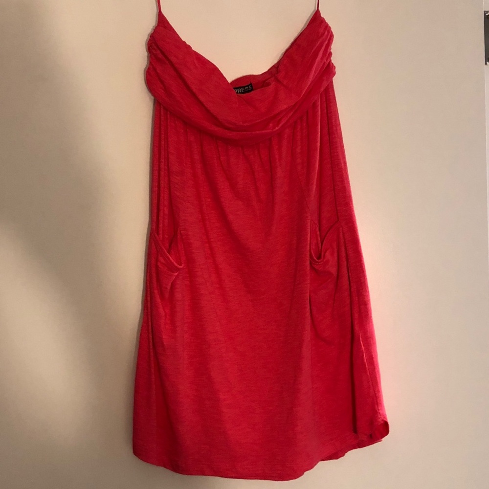 Express pink strapless dress size Small